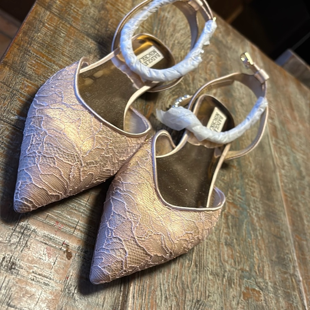 Badgley Mischka Fawn Pointed Toe Flat Pearl soft blush ☺️